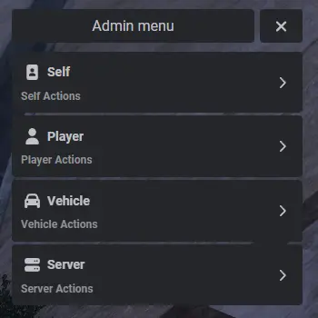 Preview of SA Admin Menu