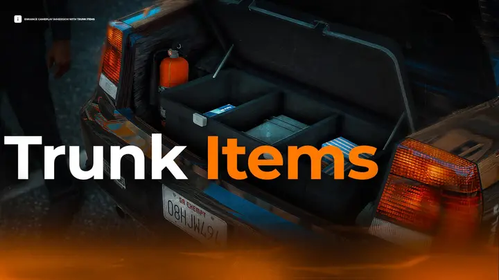 Preview of [FREE] Trunk Items | Take & Place objects from trunk | Integrate with spikes, tape, megaphone, shield