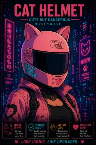 Preview of [FREE] Cat Helmet Cute (Male & Female)