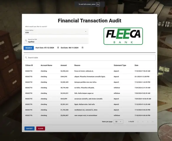 Preview of Bank Audit System - zo_audit