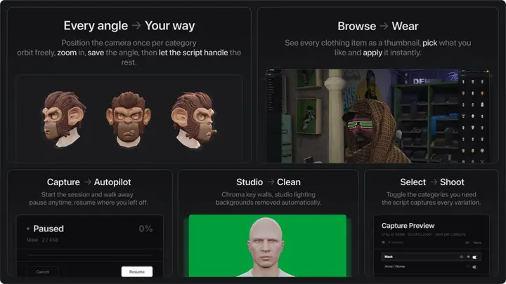 Preview of [FREE] uz_AutoShot: Automated Asset Capture Engine (Clothing, Vehicles, Props)