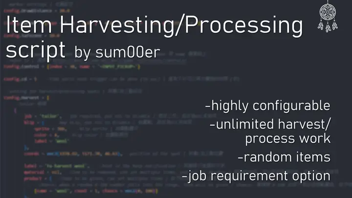 Preview of [ESX] [Free] Infinite Item Harvesting/Processing