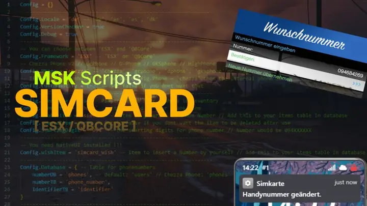Preview of [ESX / QBCore] MSK Simcard - Change your phonenumber
