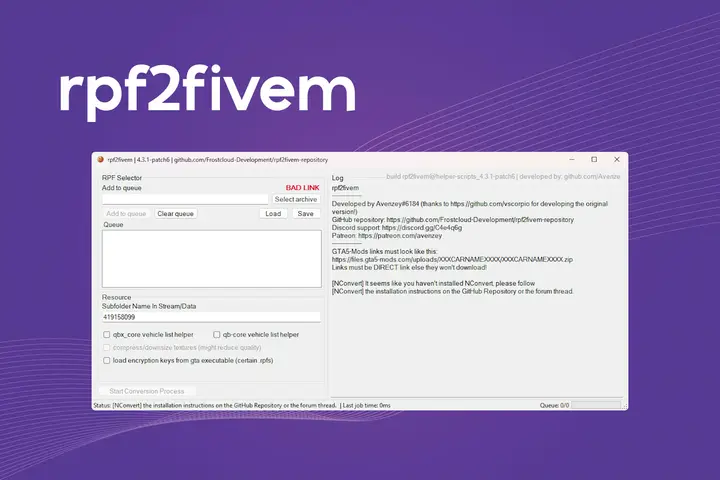 Preview of [Release] rpf2fivem, tool for GTA5Mods vehicle conversions
