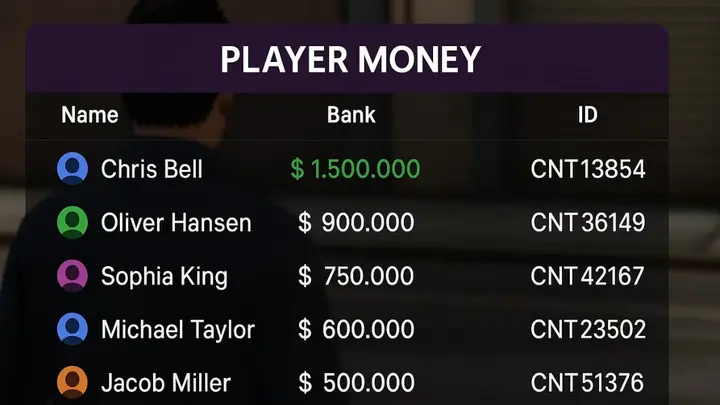 Preview of [Free] [ESX/QBCore/QBox] Check Player Money 