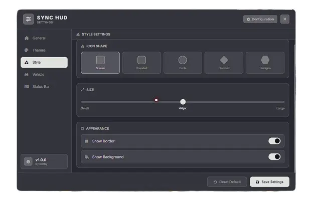 Preview of [FREE] Sync-HUD | Fully configurable minimalist HUD system with 10+ styles! | QBCORE, ESX, QBOX |