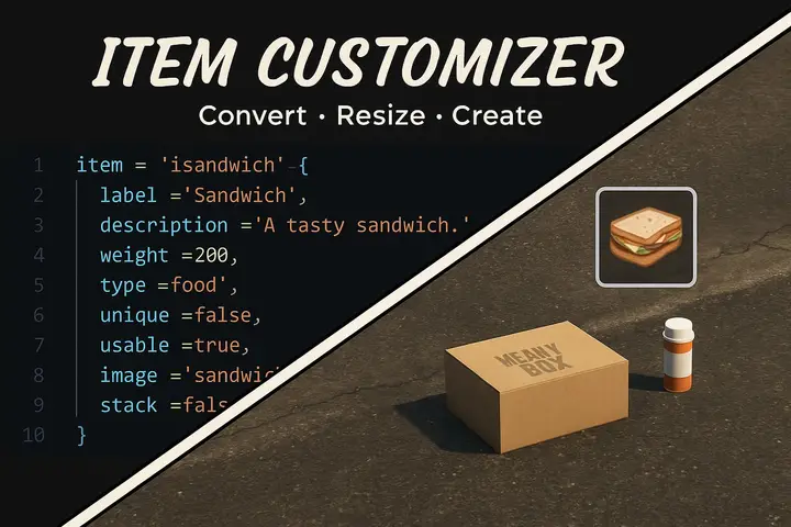 Preview of Item Lua Converter - Multi-Format Tool with Item Builder & Image Resizer