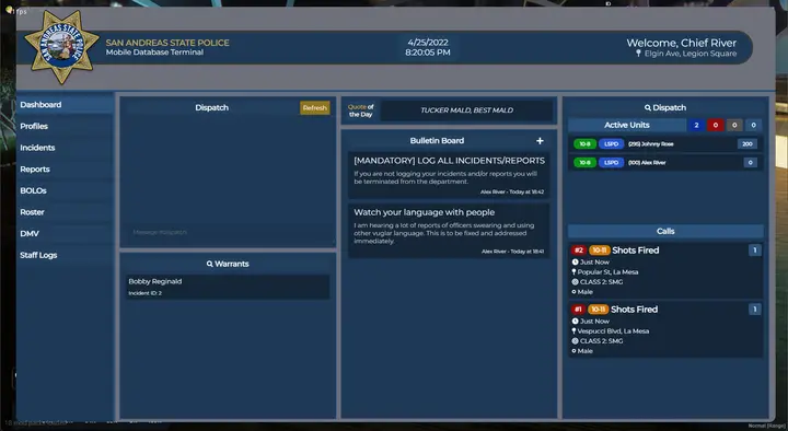 Preview of [Project Sloth] [FREE] QBCore Dispatch & MDT