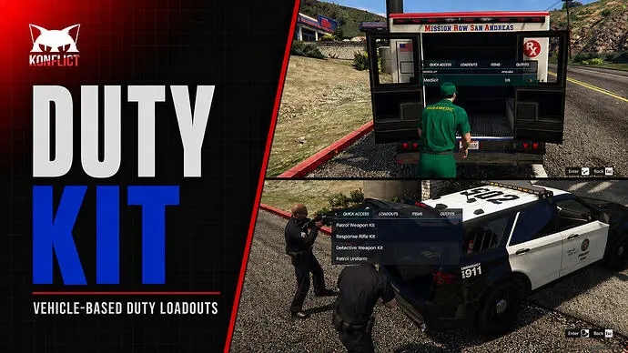 Preview of [FREE] DutyKit | Vehicle-Based Duty Loadouts for Police, EMS, DOT, Mechanics & Job Fleets