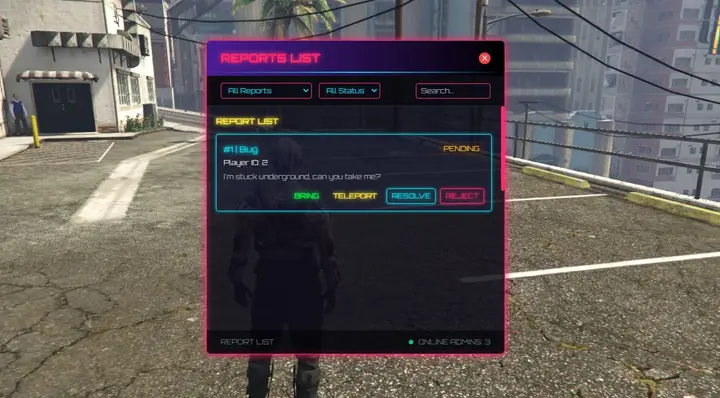 Preview of [ESX/QBCore/Qbox] Cyberpunk Themed Report System
