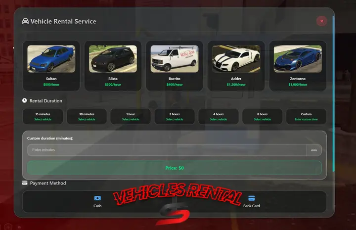 Preview of [ESX] Vheicle Rental