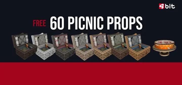 Preview of [FREE] 4bit Picnic Prop Pack (60 Decorative Objects)