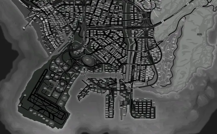 Preview of [FREE] [MINIMAP] Black & White Dark Postal Code Map & Minimap (Fixed) (Cayo Perico Included) (With & Without Cayo Bridge)