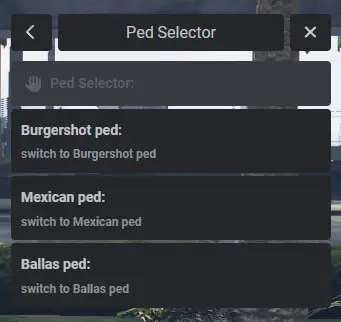 Preview of [FREE] Simple Ped Menu