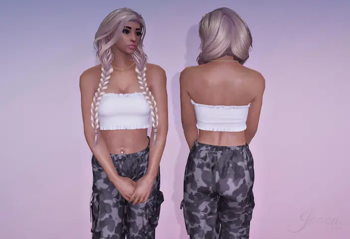 Preview of Long hair with two braids for MP Female
