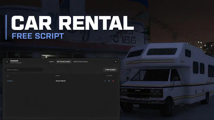 Preview of Car Rental - Player-owned rental businesses