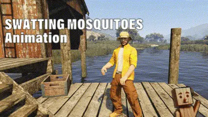 Preview of Swatting Mosquitoes - FREE ANIM