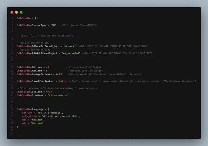 Preview of [FREE] Air Suspension Changer | UI Based | Standalone | Code Studio